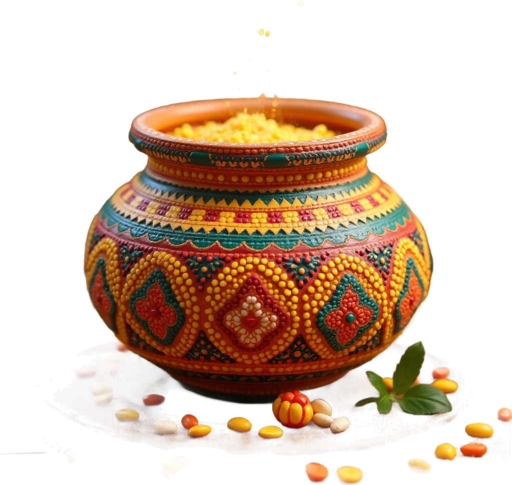 Traditional Decorative Pot with Snacks